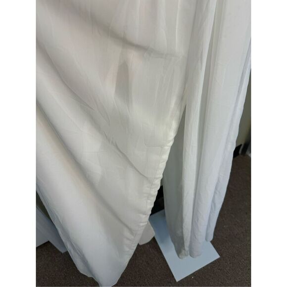 Mac Duggal NWT Flowy Faux Wrap Jumpsuit in White Size M - Picture 7 of 9